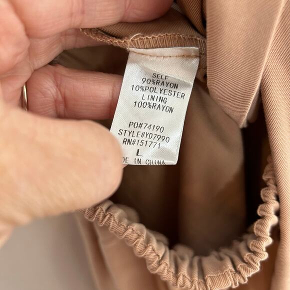 Gilli Drew waist tie mini dress tan size large casual party - Picture 7 of 8